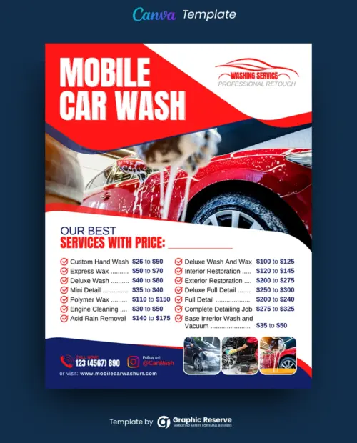 Mobile Car Wash Flyer (Canva Template)