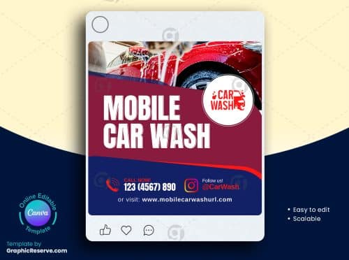 Mobile Car Wash Social Media Banner