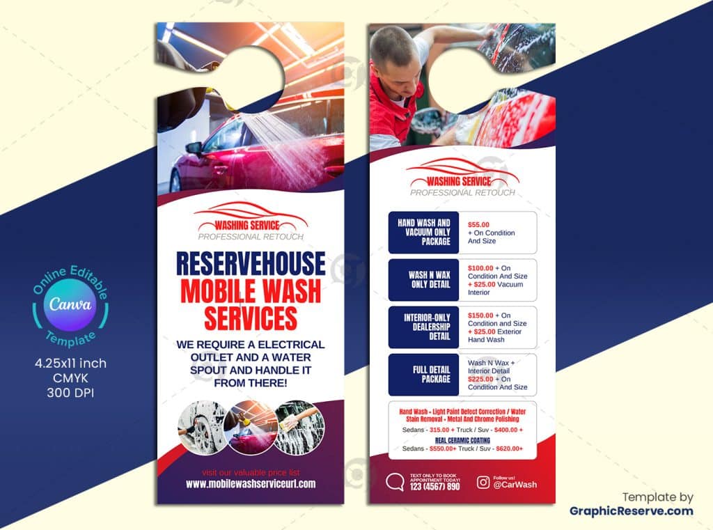 Mobile Wash Service Door Hanger