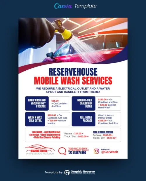 Mobile Wash Service Flyer (Canva file)