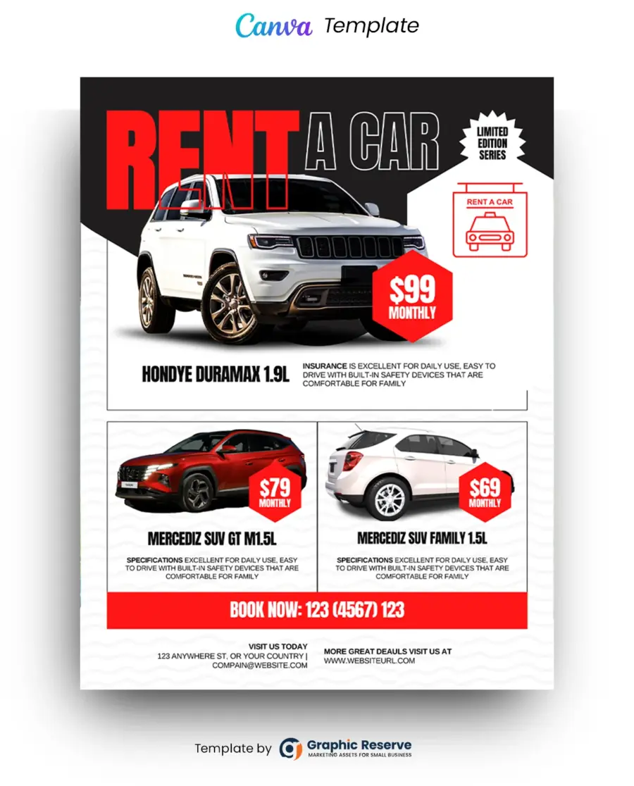 Rent-A-Car Flyer (Canva Template)