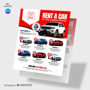 Rent-A-Car Flyer Design (Canva Template)