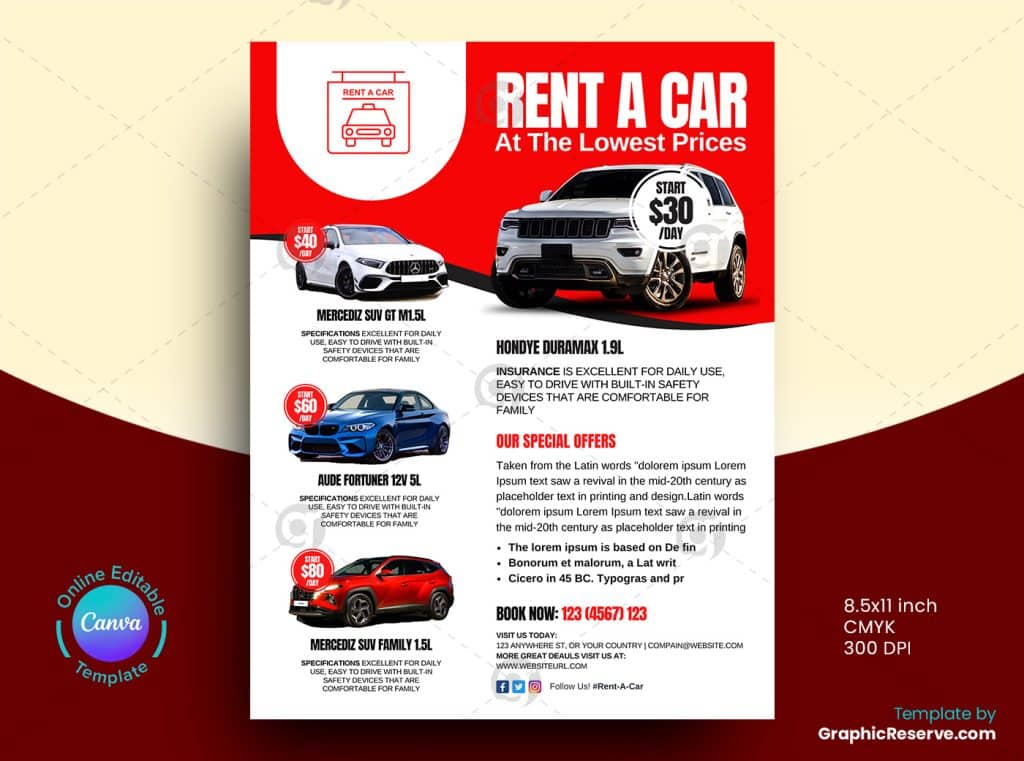 Rent Car Flyer Design