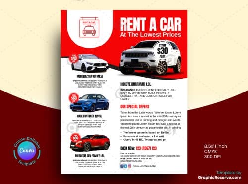 Rent Car Flyer Design
