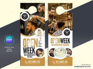 Barber Shop Door Hanger 1