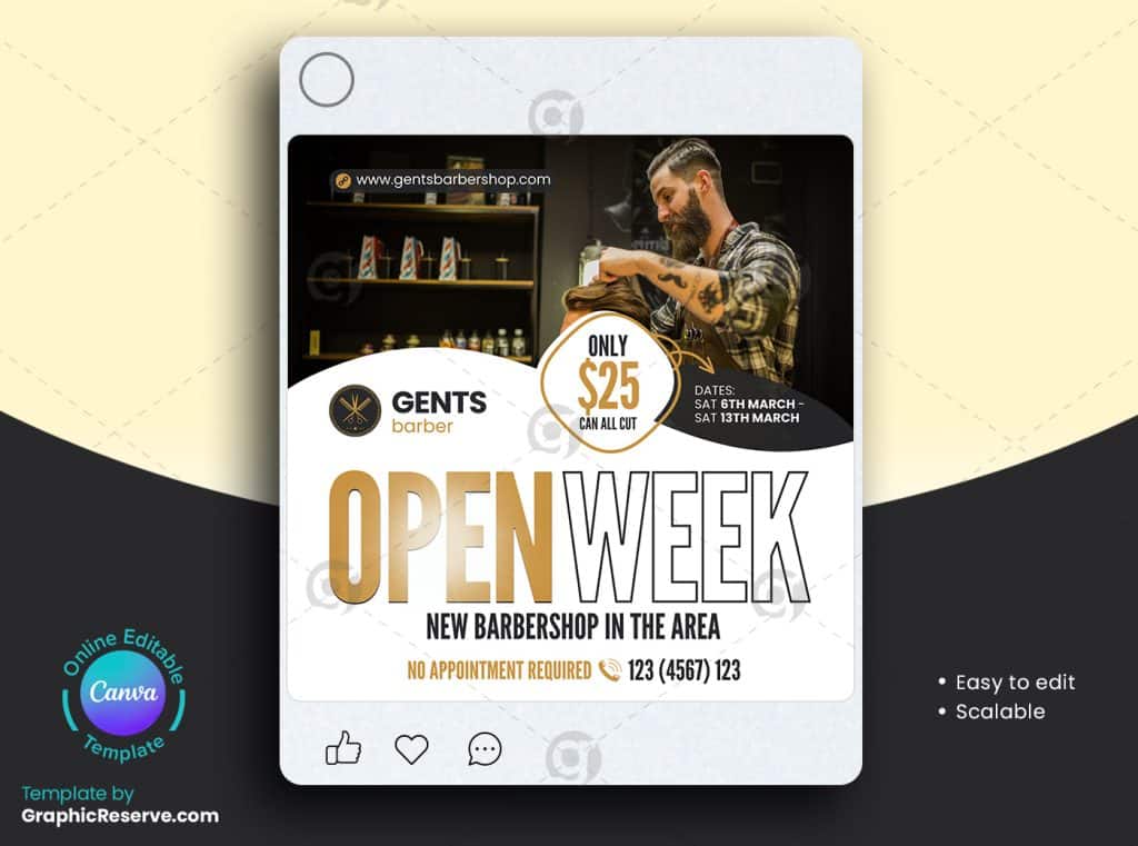 Barber Shop Social Media Banner