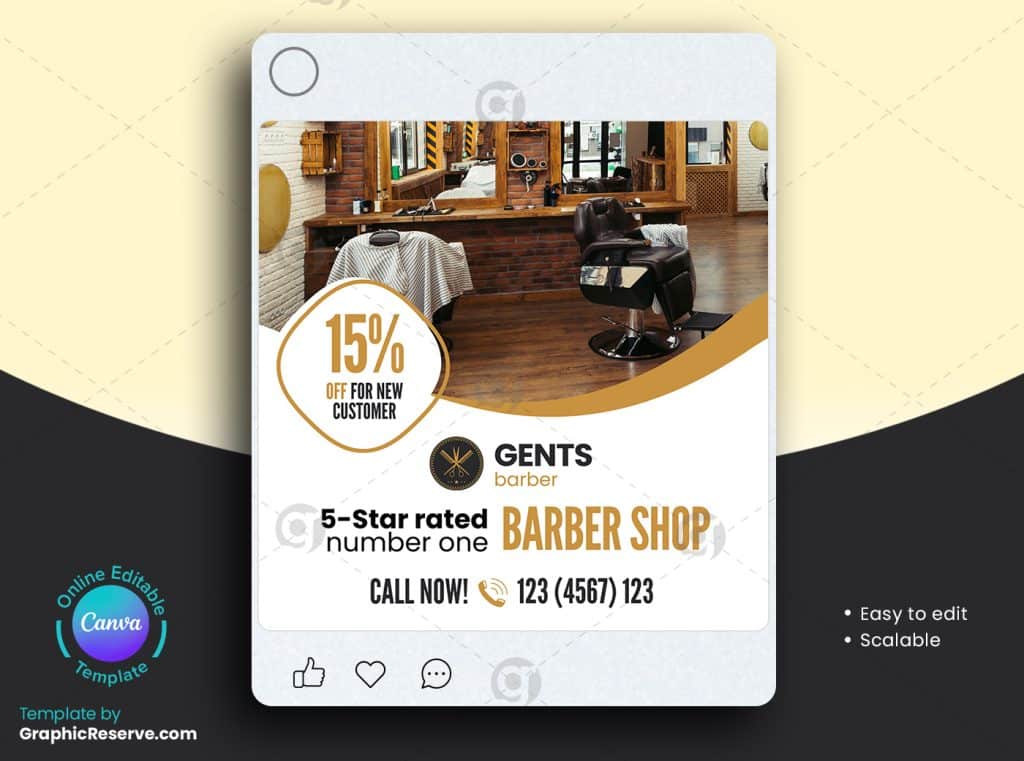 BarberShop Instagram Post