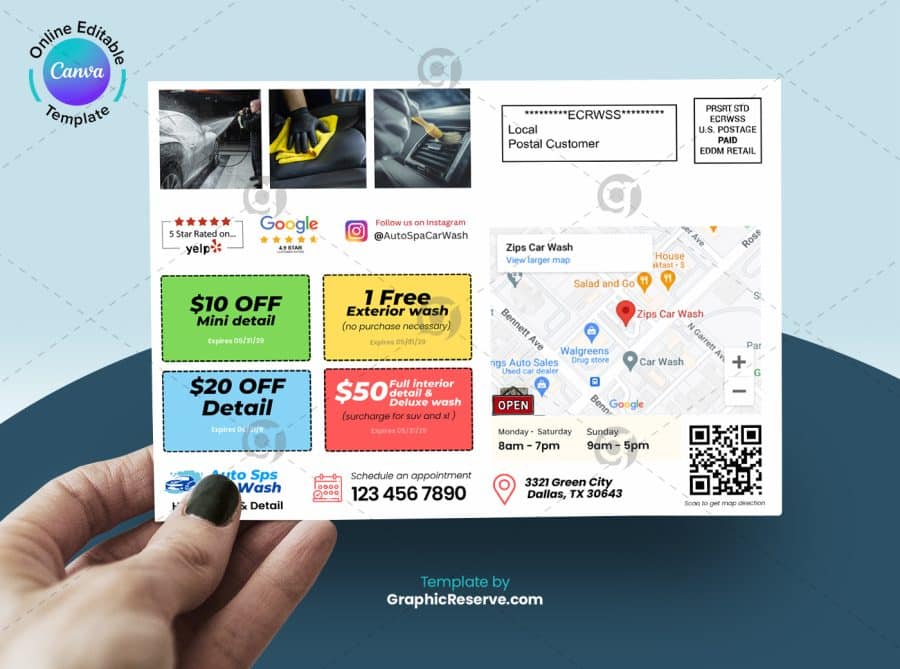 Car wash and detail coupon direct mail