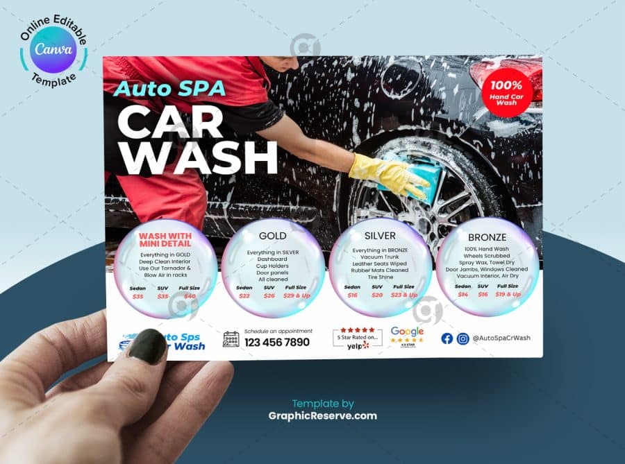 Car wash and detailing direct mail eddm postcard template