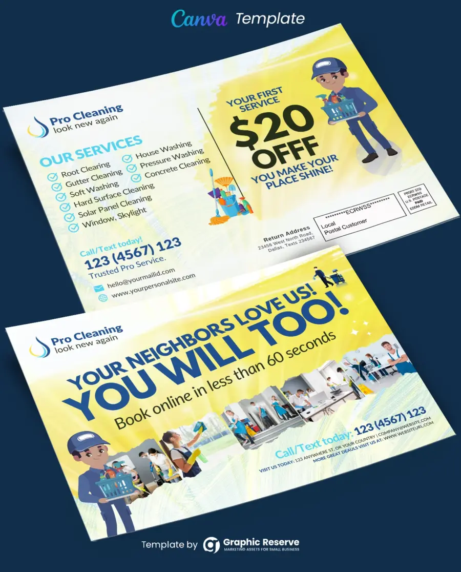 Cleaning Service Direct Mail EDDM (Canva Template)