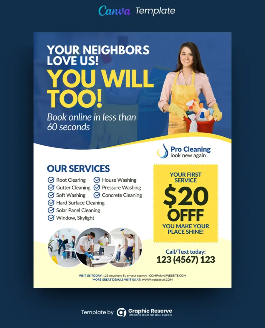Cleaning Service Flyer (Canva Template)