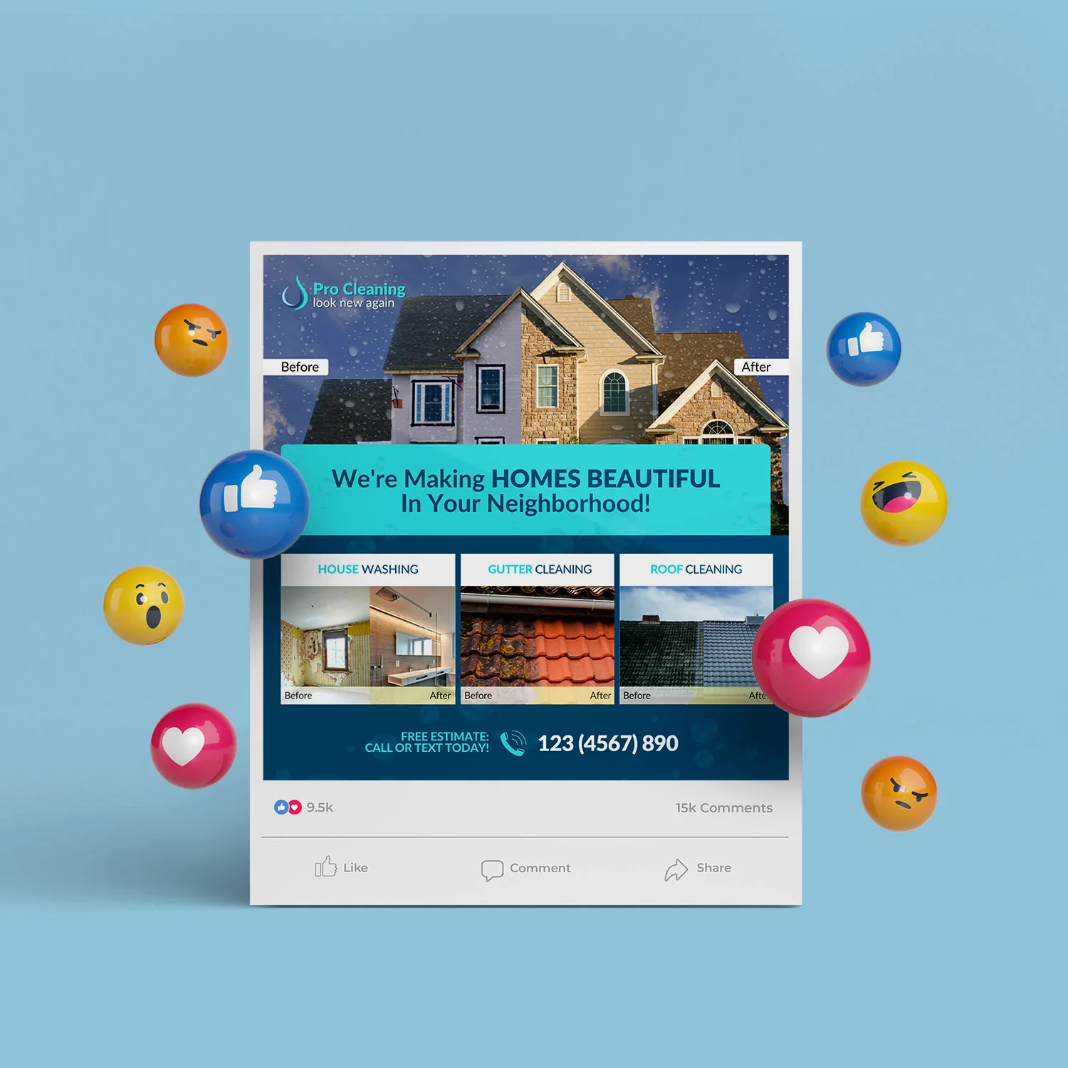 Cleaning Service Social Media Banner (Canva Template)