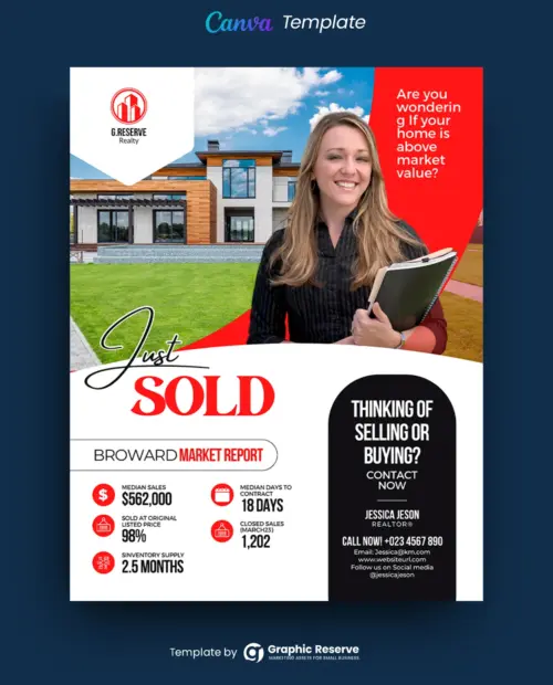 Just Sold Realtor Flyer (Canva Template)
