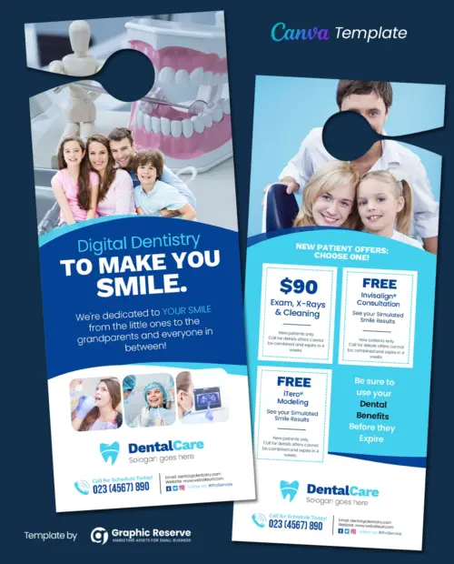 Digital Dentistry Door Hanger (Canva Template)