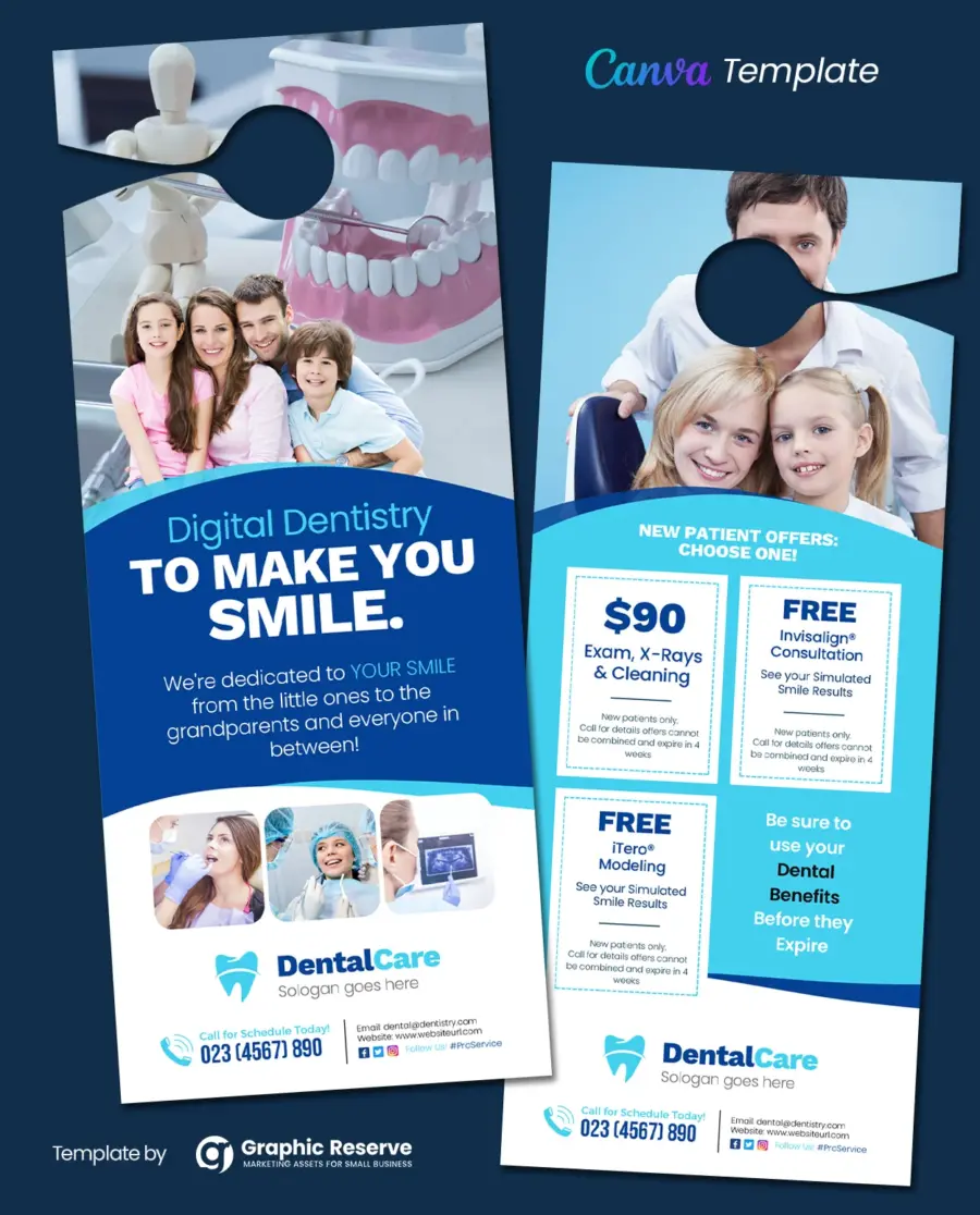 Digital Dentistry Door Hanger (Canva Template)