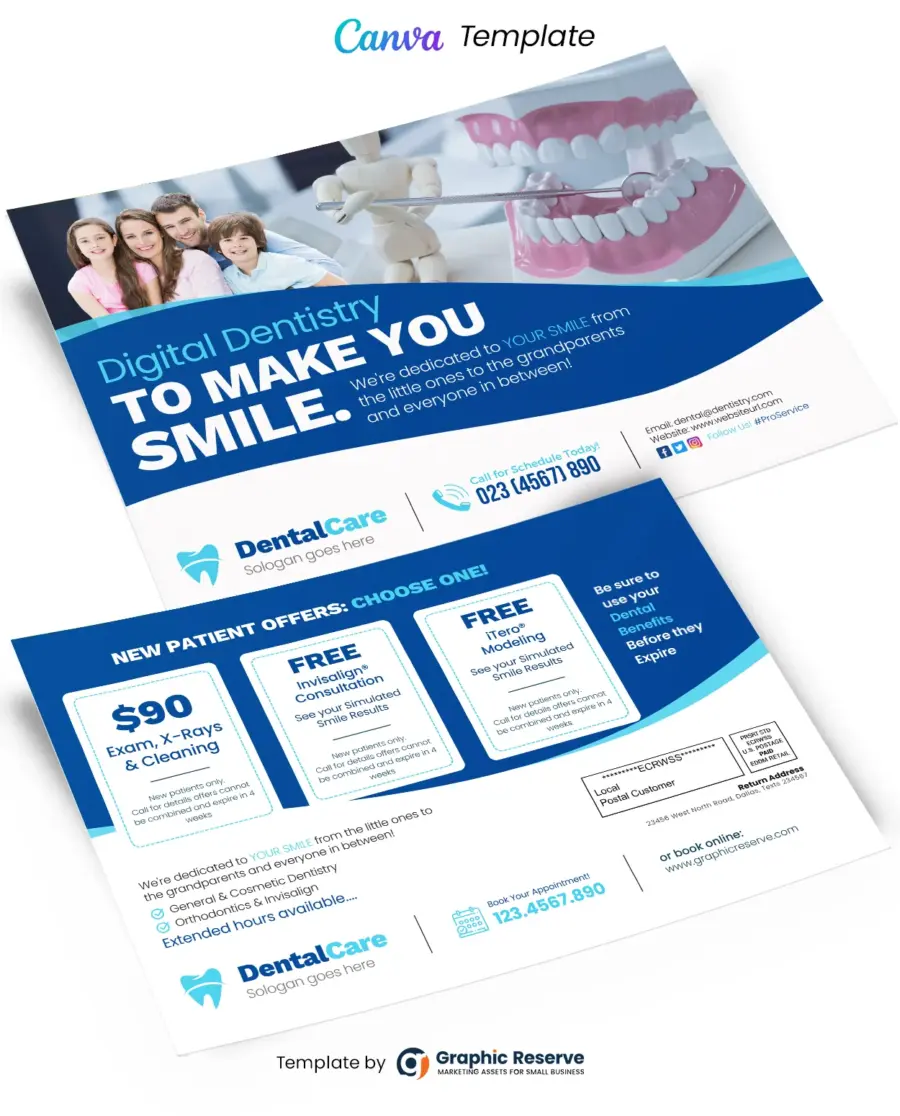 Digital Dentistry EDDM Postcard (Canva Template)