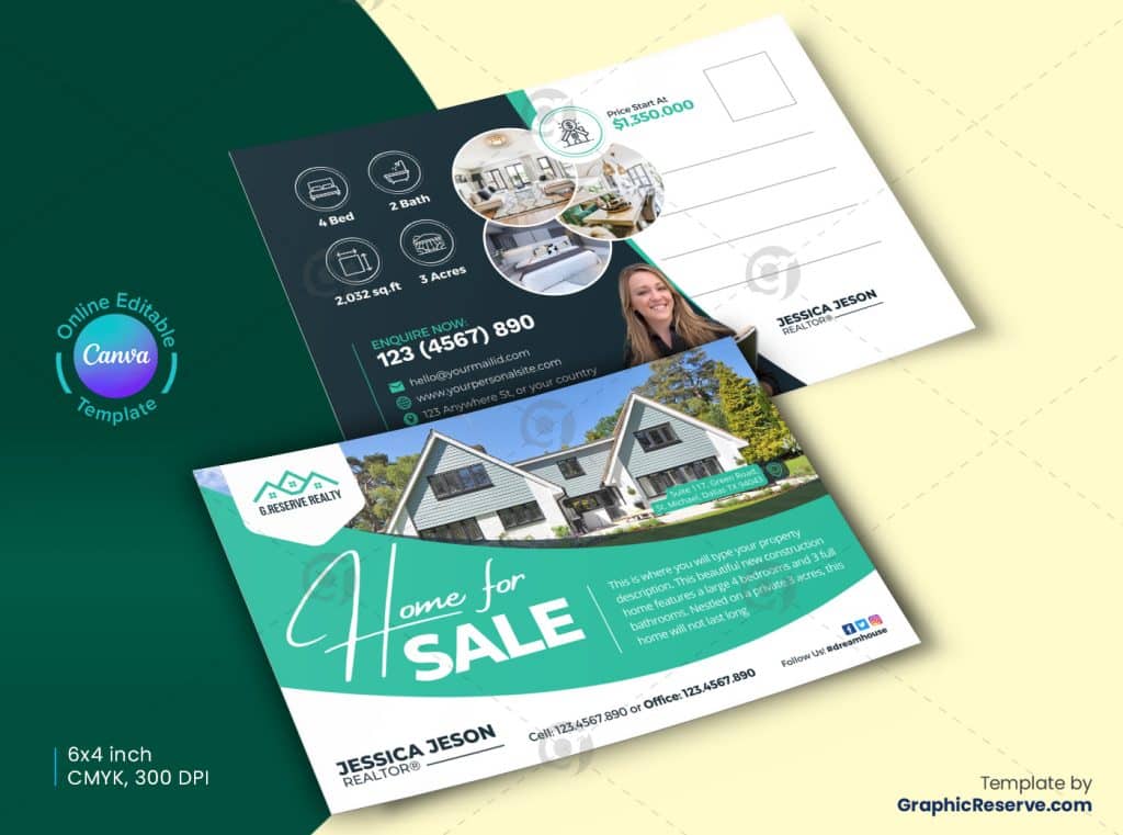 Home for Sale Postcard Design Front