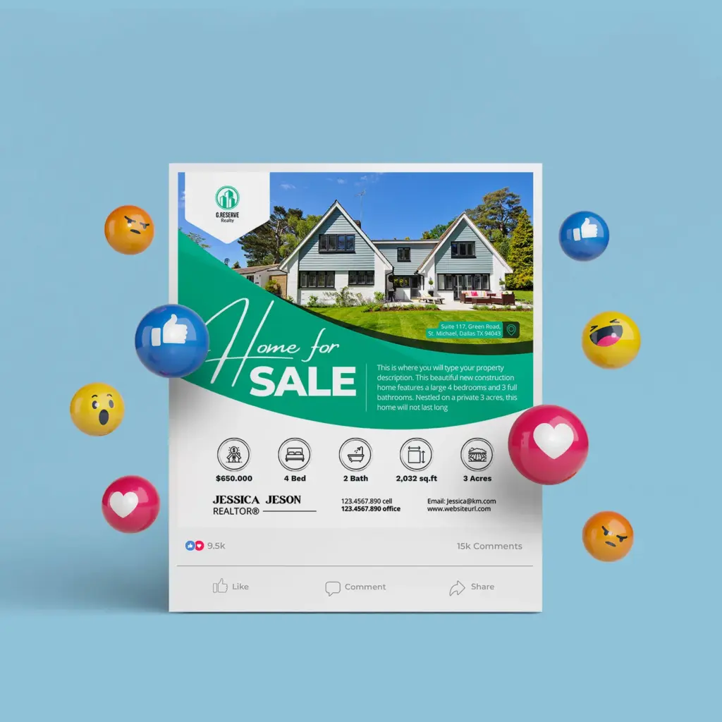Home for Sale Social Media Banner (Canva Template)