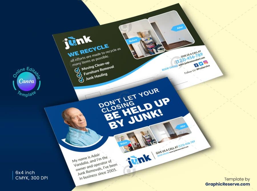 Junk Removal Postcard Design Front