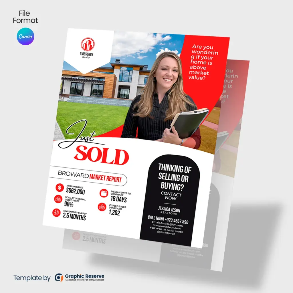 Just Sold Realtor Flyer (Canva Template) – Canva template