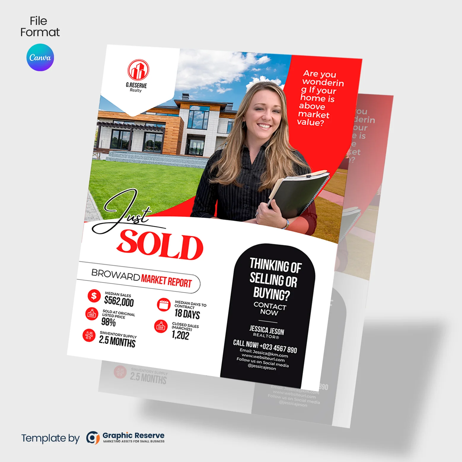 Just Sold Realtor Flyer (Canva Template) – Canva template