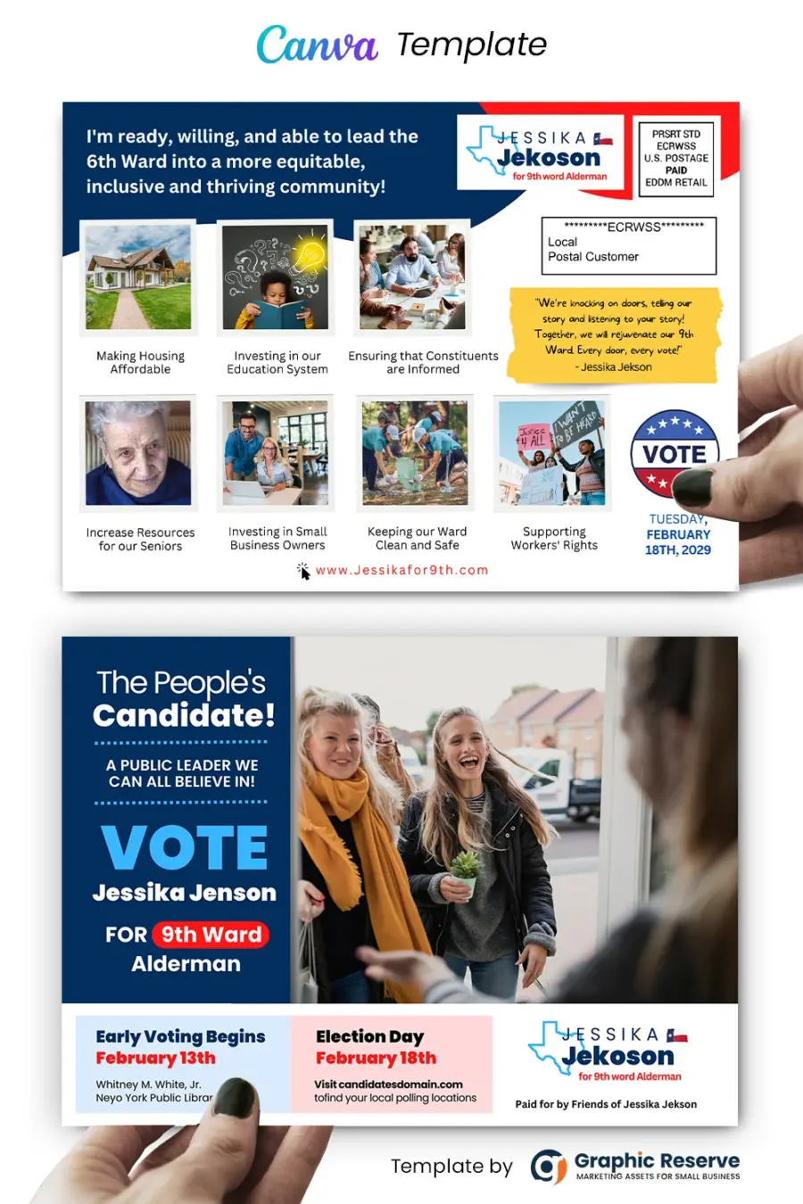 Political Direct Mail Postcard EDDM (Canva Template)