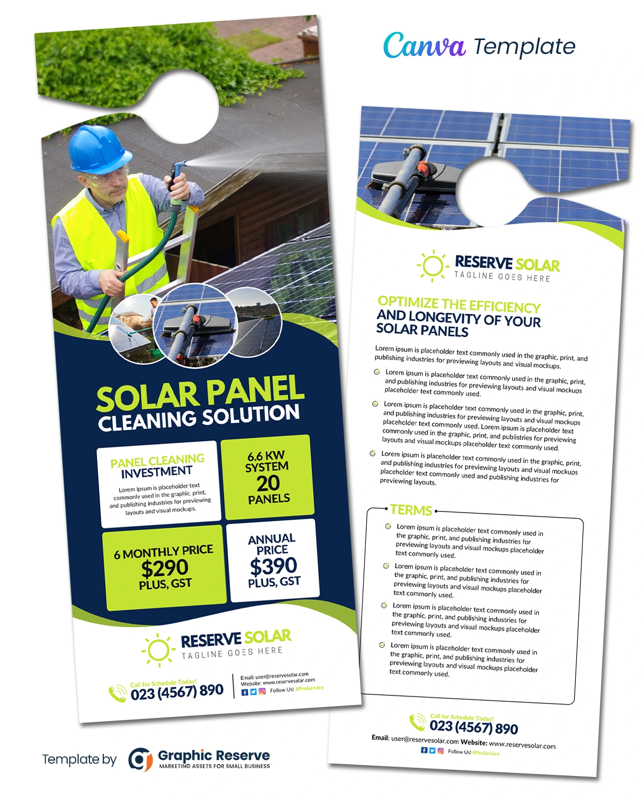 Solar Panel Cleaning Door Hanger (Canva Template)