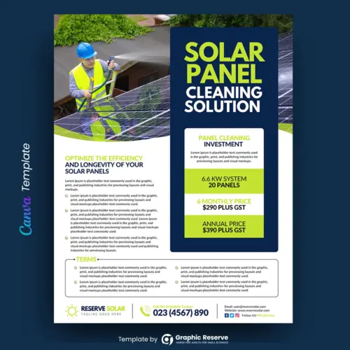 Solar Panel Cleaning Service Flyer (Canva Template)