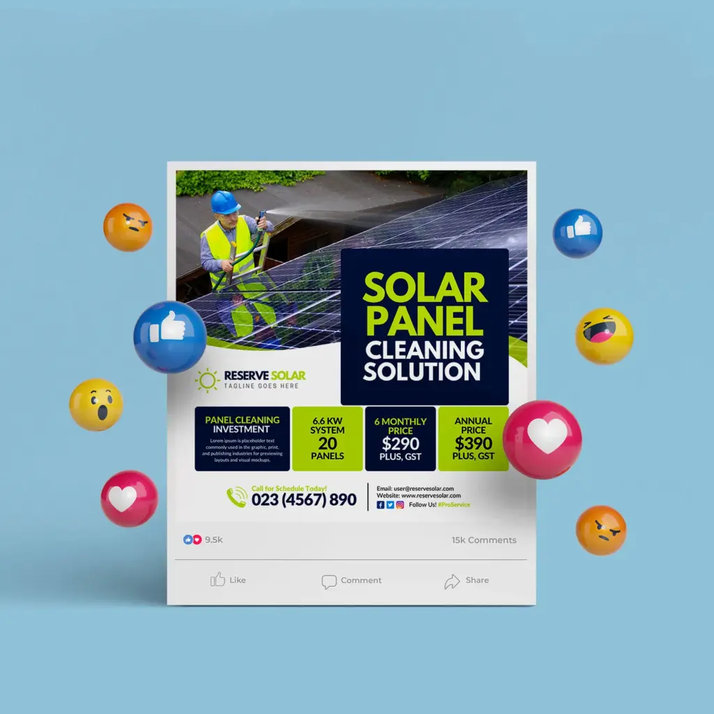 Solar Panel Cleaning Social Media Banner (Canva Template)