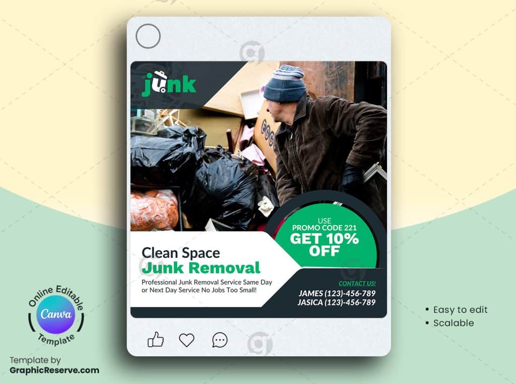 Clean Space Junk Removal Digital Marketing Canva Banner
