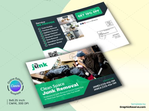Clean Space Junk Removal EDDM Mailer Canva Design F