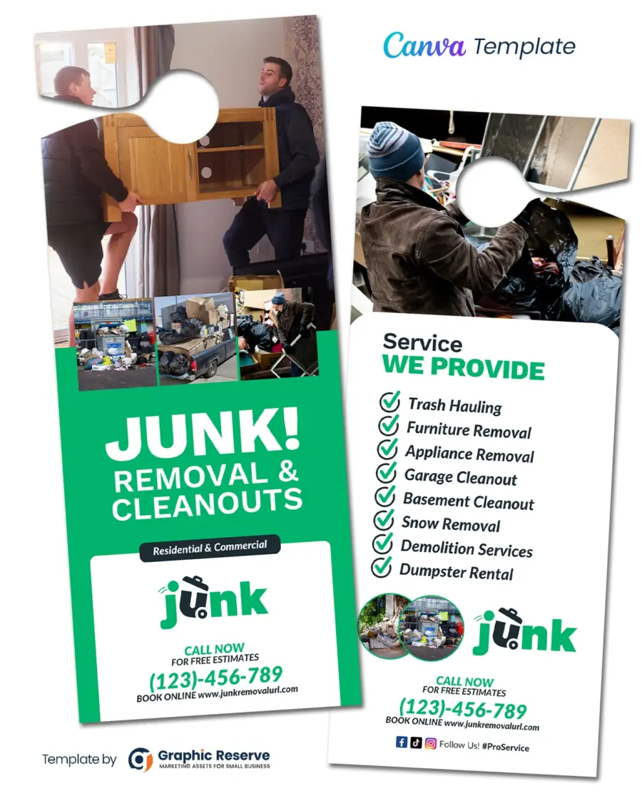 Customizable Plumbing Service Door Hanger Template - Canva Ready