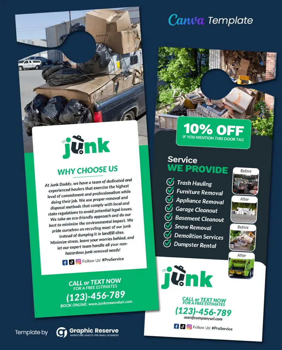 Editable Plumbing Door Hanger Canva Template - Modern Design