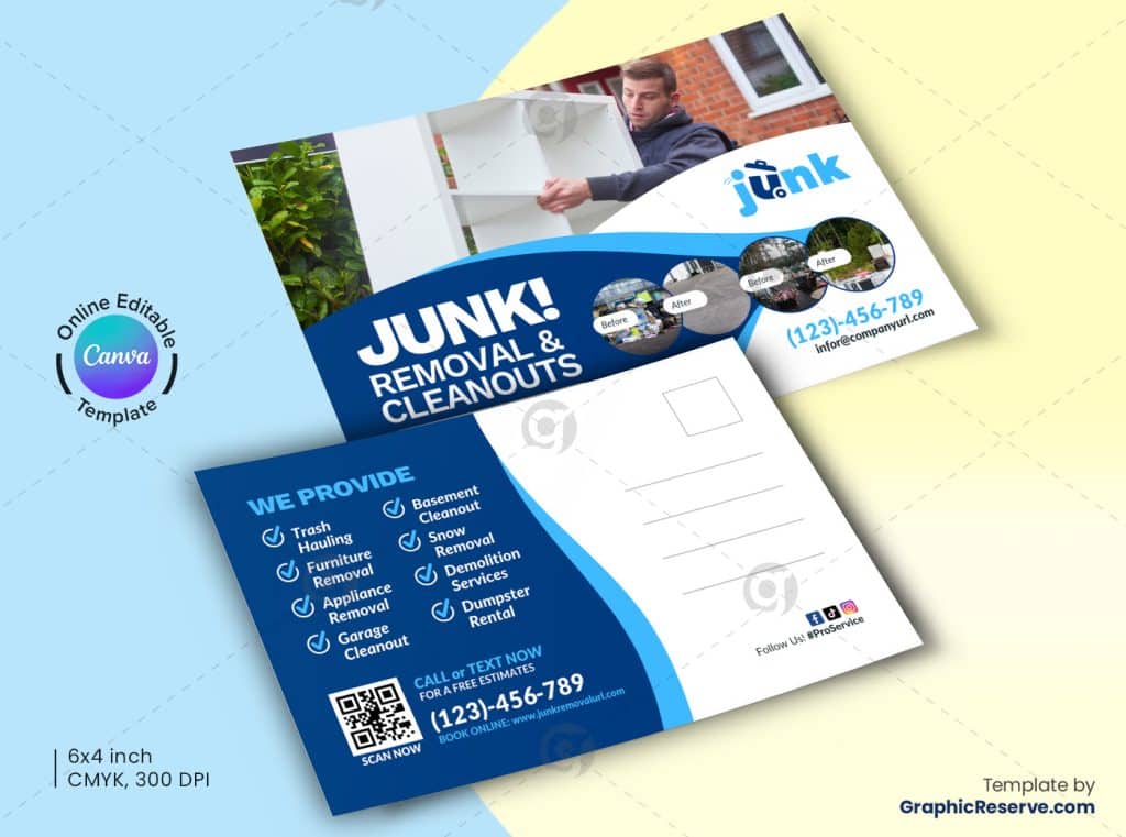 Junk Removal Canva Postcard Design B