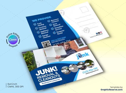 Junk Removal Canva Postcard Design F