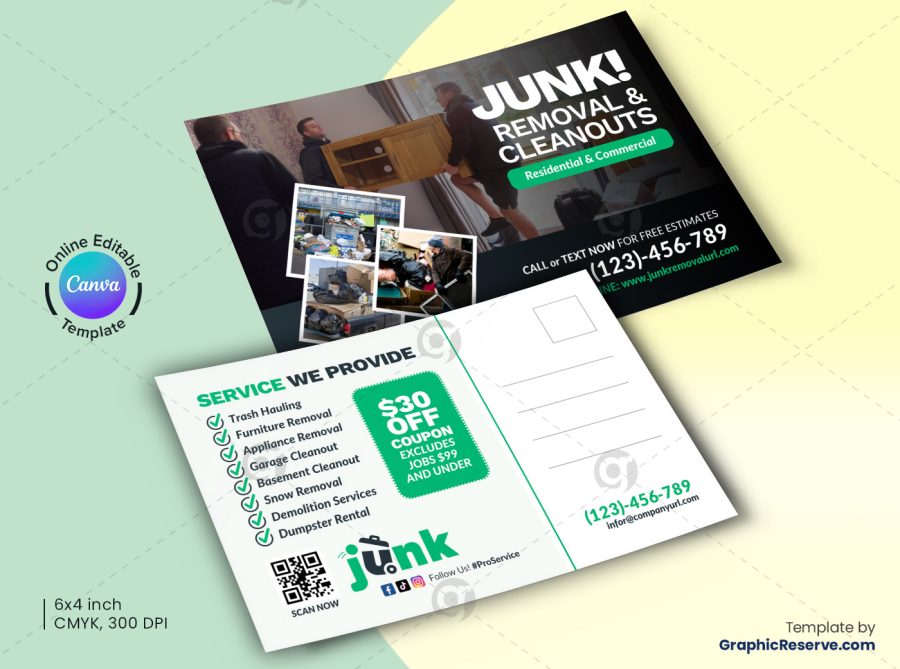 Junk Removal Canva Postcard Template B