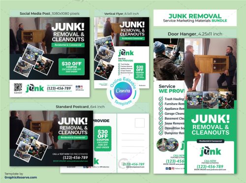 Junk Removal Canva Template Bundle