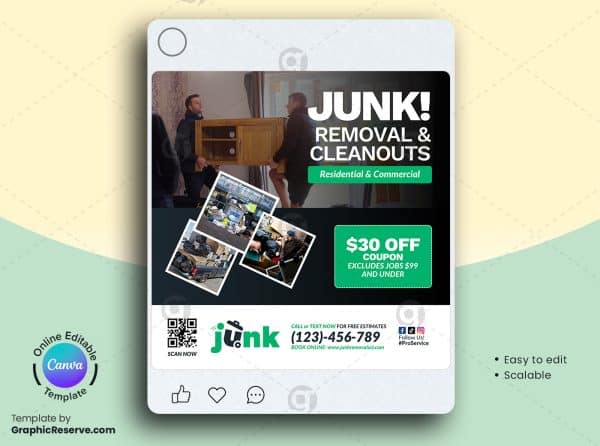 Junk Removal Canva Web Banner Design