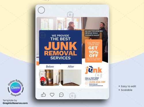 Junk Removal Coupon Web Banner Canva Template