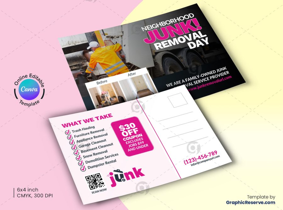 Junk Removal Postcard Canva Template B