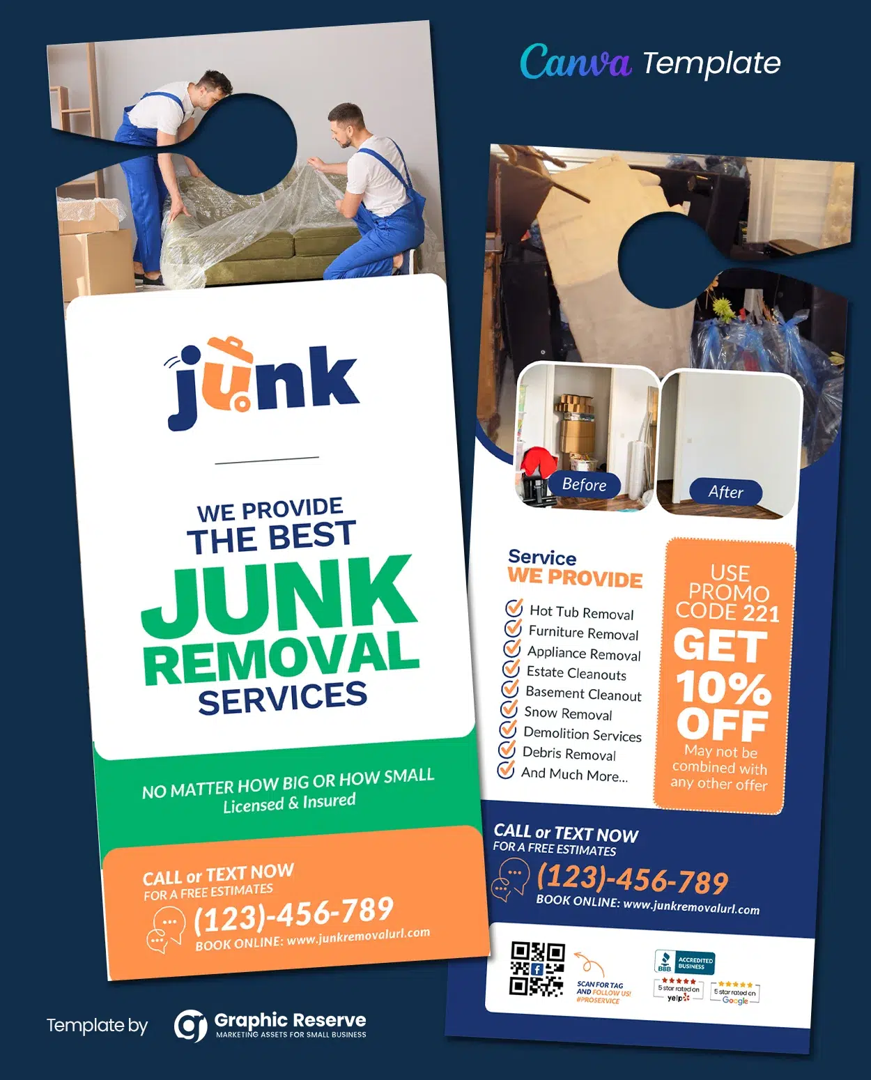 Junk Removal Promotional Canva Door Hanger