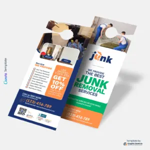 Junk Removal Door Hanger Promotional Canva Template