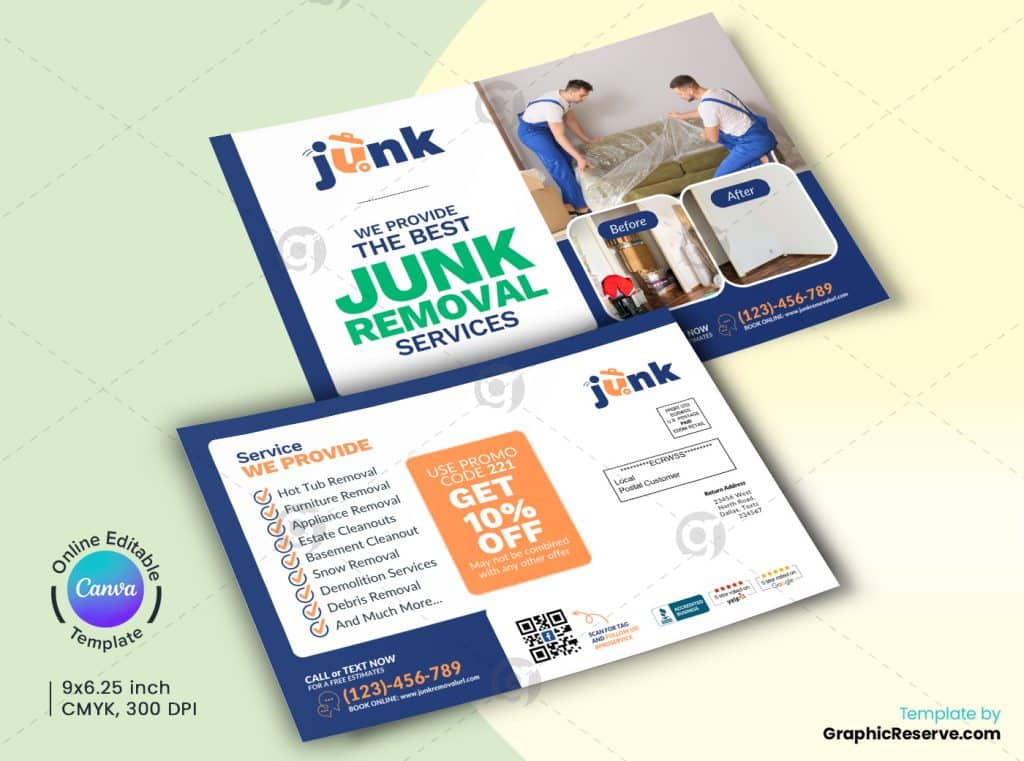 Junk Removal Promotional Canva EDDM Mailer B