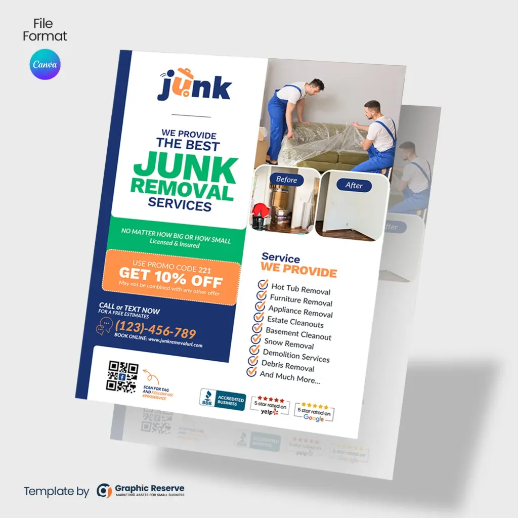 Junk Removal Promotional Canva Flyer