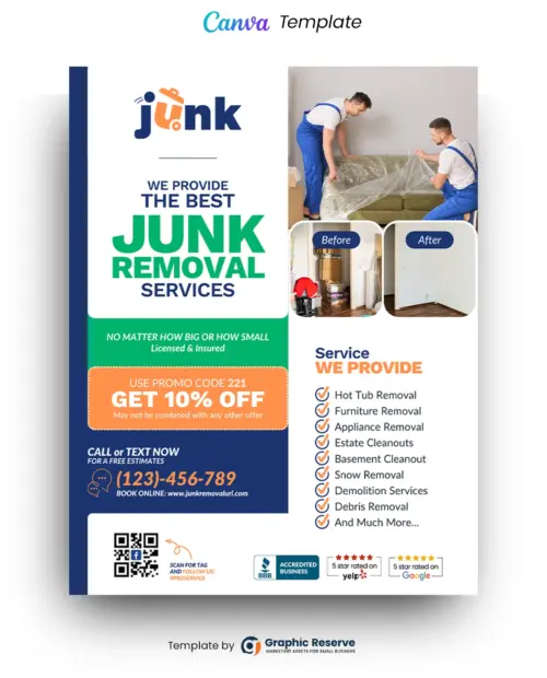 Junk Removal Promotional Canva Flyer