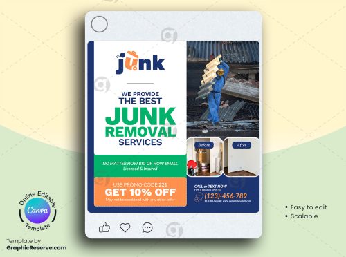 Junk Removal Promotional Canva Social Media Banner