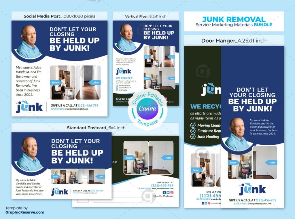 Junk Removal Service Canva Template Bundle 1