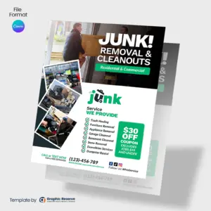 Junk Removal Service Marketing Flyer Canva Template