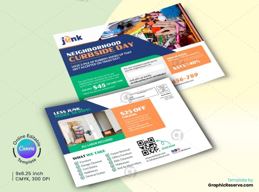 Junk Removal Services Direct Mail EDDM Canva Template B
