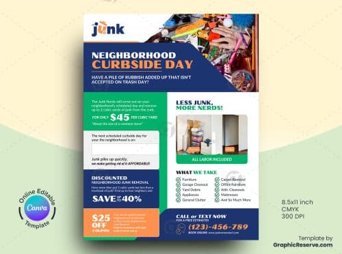 Junk Removal Services Flyer Canva Template